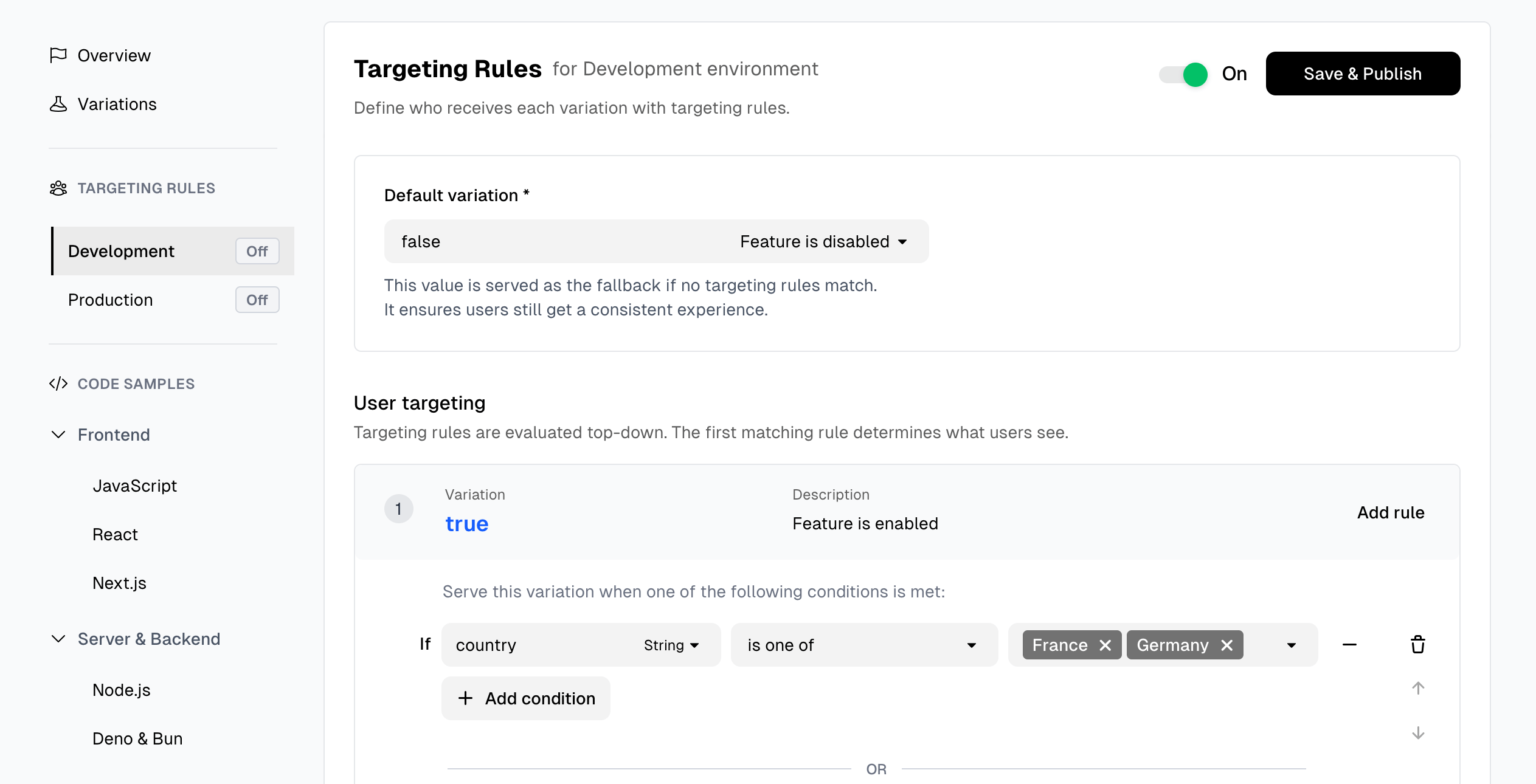 User Targeting UI v2